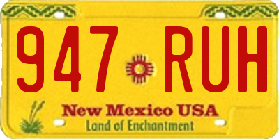 NM license plate 947RUH