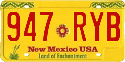 NM license plate 947RYB