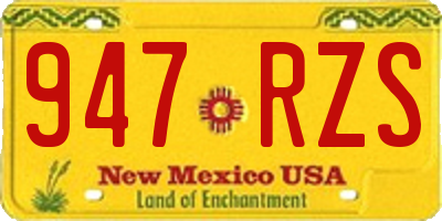 NM license plate 947RZS