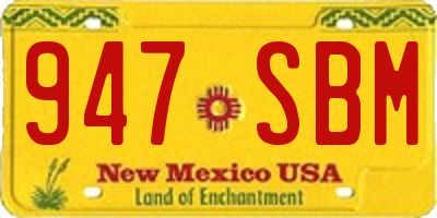 NM license plate 947SBM
