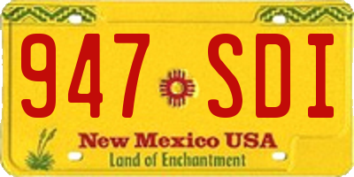 NM license plate 947SDI