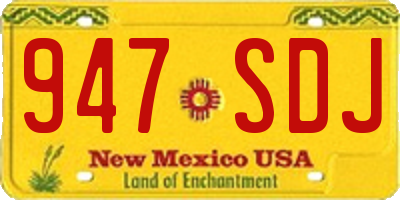 NM license plate 947SDJ