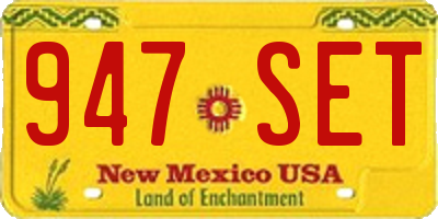 NM license plate 947SET