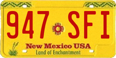 NM license plate 947SFI