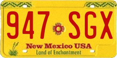 NM license plate 947SGX