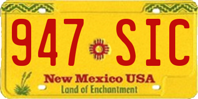 NM license plate 947SIC