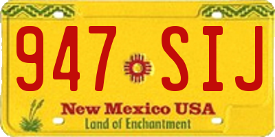 NM license plate 947SIJ