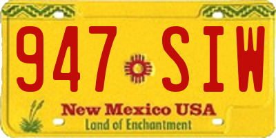 NM license plate 947SIW