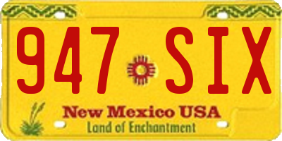 NM license plate 947SIX