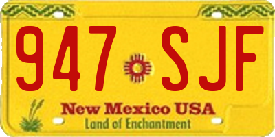 NM license plate 947SJF