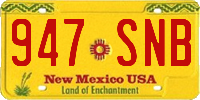 NM license plate 947SNB