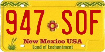 NM license plate 947SOF