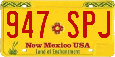 NM license plate 947SPJ