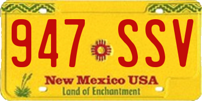 NM license plate 947SSV