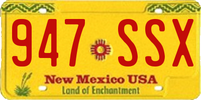 NM license plate 947SSX