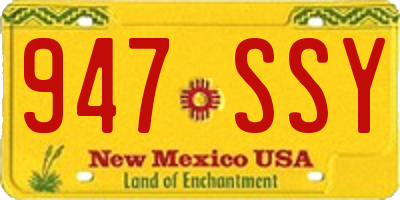 NM license plate 947SSY