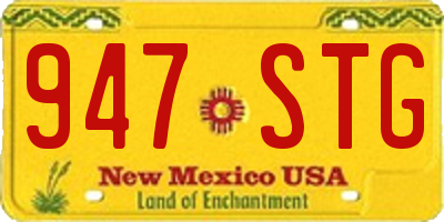 NM license plate 947STG