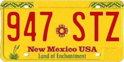 NM license plate 947STZ
