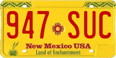 NM license plate 947SUC