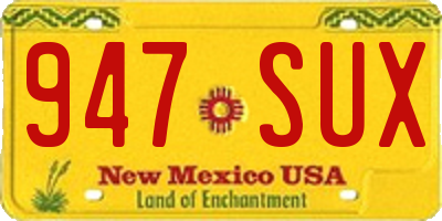 NM license plate 947SUX