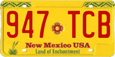 NM license plate 947TCB