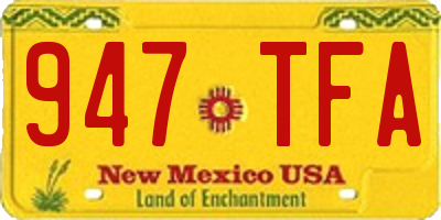 NM license plate 947TFA