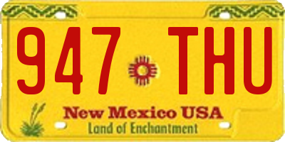 NM license plate 947THU