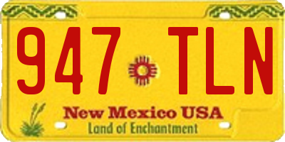 NM license plate 947TLN