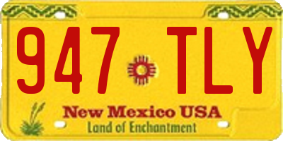 NM license plate 947TLY