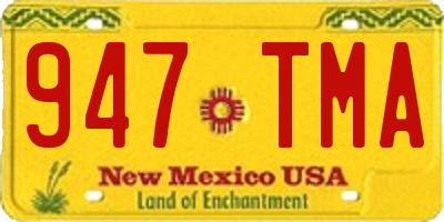 NM license plate 947TMA