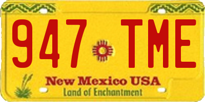 NM license plate 947TME