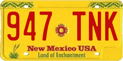 NM license plate 947TNK