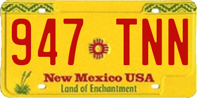 NM license plate 947TNN