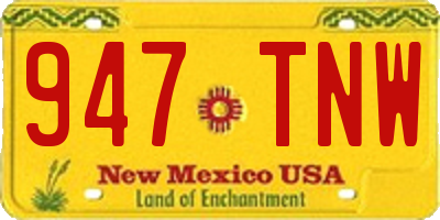 NM license plate 947TNW