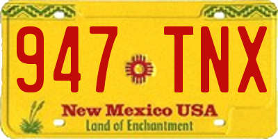 NM license plate 947TNX