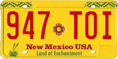 NM license plate 947TOI