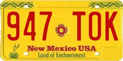 NM license plate 947TOK