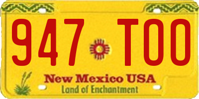 NM license plate 947TOO