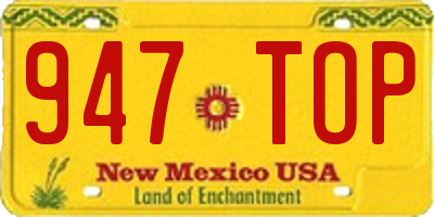 NM license plate 947TOP
