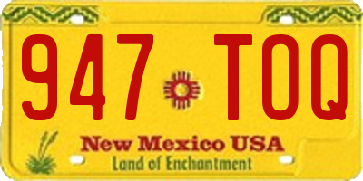 NM license plate 947TOQ