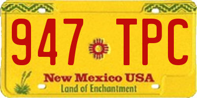NM license plate 947TPC