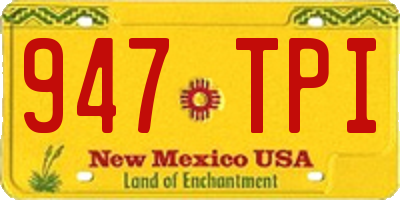 NM license plate 947TPI