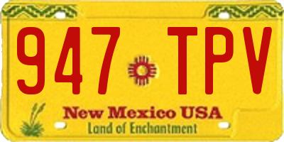 NM license plate 947TPV