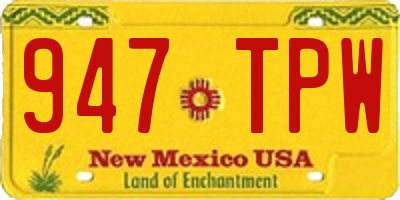 NM license plate 947TPW