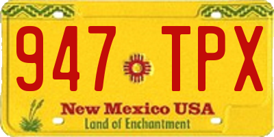 NM license plate 947TPX