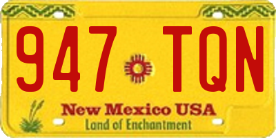 NM license plate 947TQN