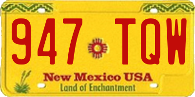 NM license plate 947TQW