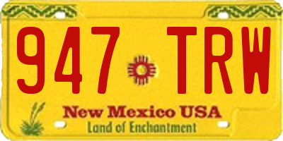 NM license plate 947TRW