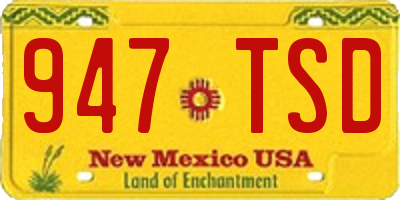 NM license plate 947TSD