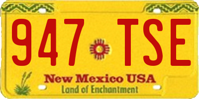 NM license plate 947TSE